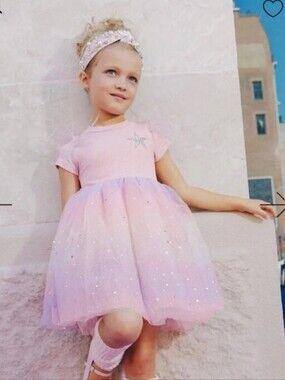 Shining Star Feather Tutu Dress